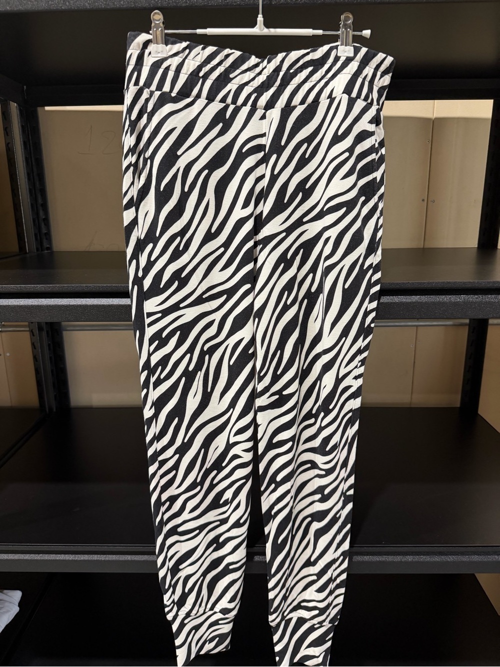 CAbi Black and White Zebra Print Joggers